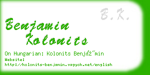 benjamin kolonits business card
